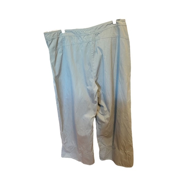 EILEEN Fisher Woman Dusty Blue Cotton Split Ankle Pants Wide Leg High Rise Sz 1X - Picture 8 of 8
